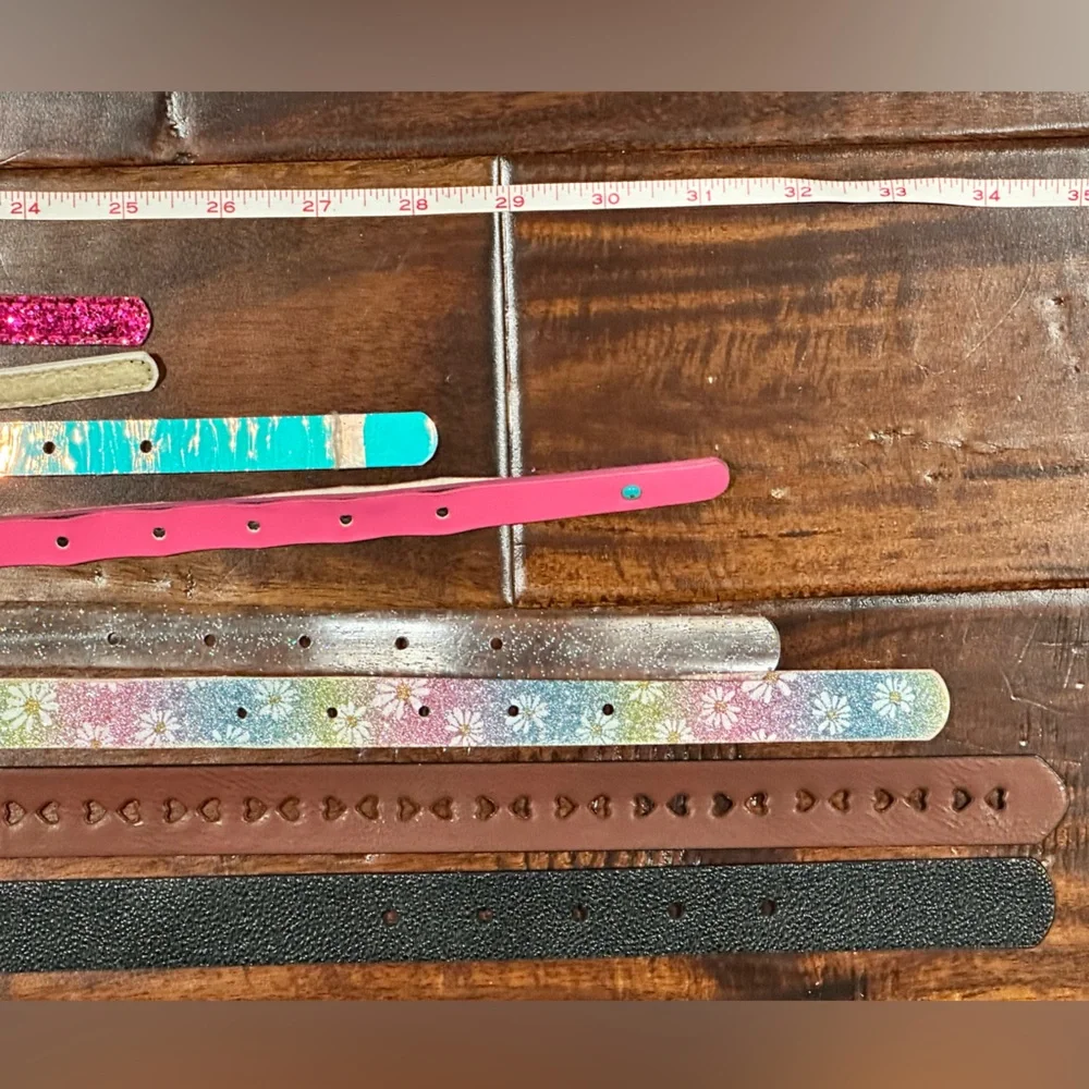 Lot of 8 Girls belts - 25 to 34 inches long